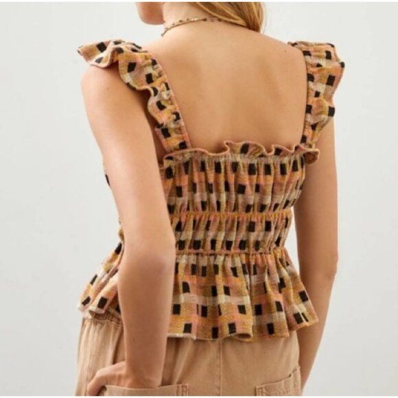 Anthropologie Eva Franco Checked Ruffle Tank - Picture 7 of 15